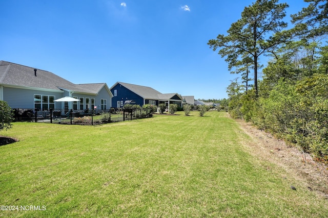 view of yard with fence