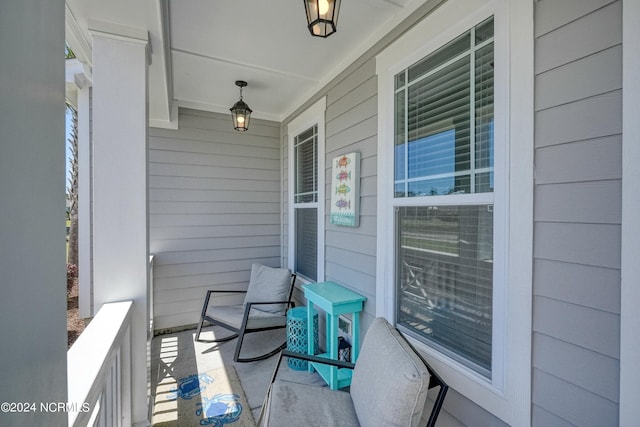 balcony featuring a porch