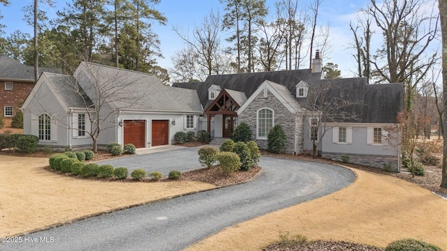 view of front of house with a garage