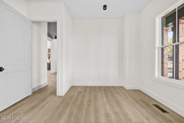 empty room featuring light wood-type flooring