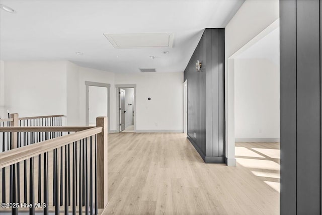 corridor featuring light wood-type flooring