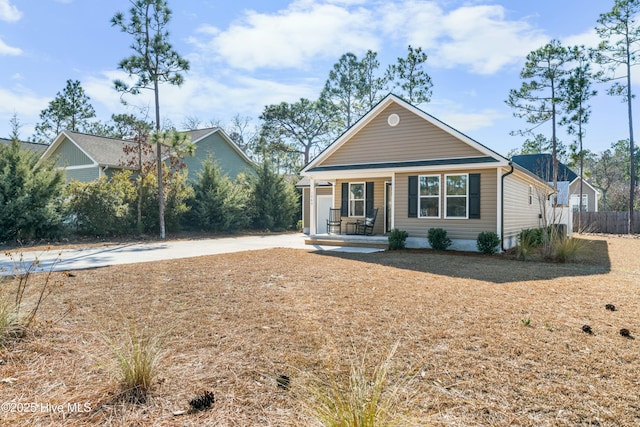 view of front of home with covered porch