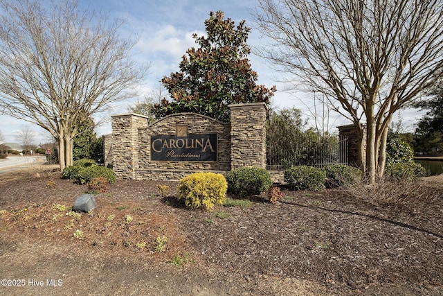 view of community sign