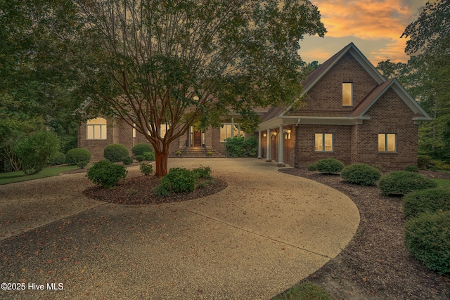 view of front of home with a garage