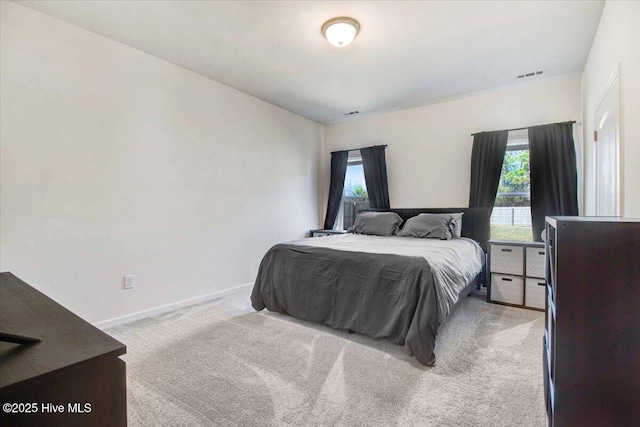 carpeted bedroom with multiple windows