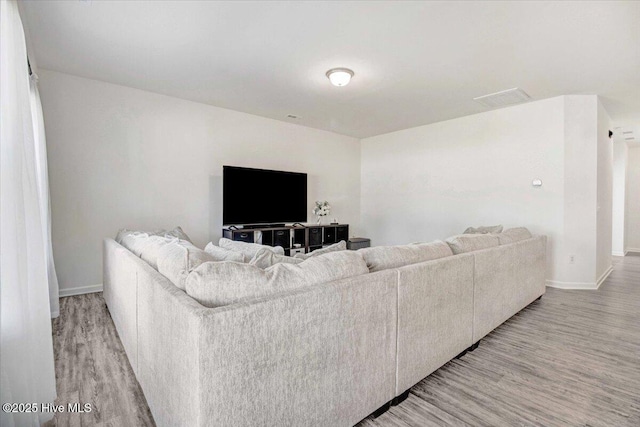 living room featuring light hardwood / wood-style floors