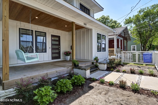 property entrance with a porch