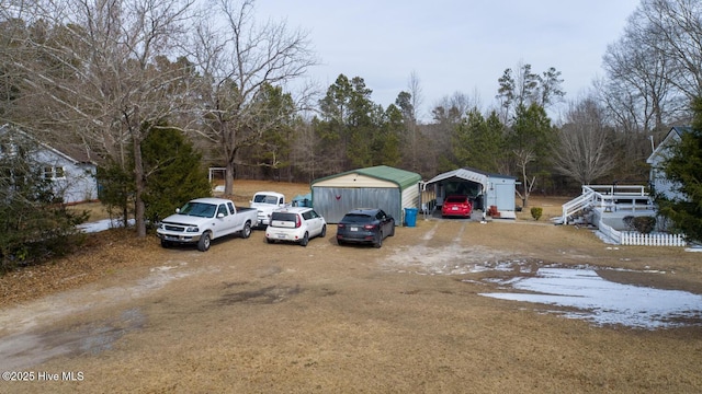 exterior space with a carport