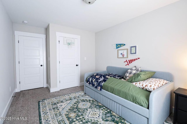 bedroom featuring carpet