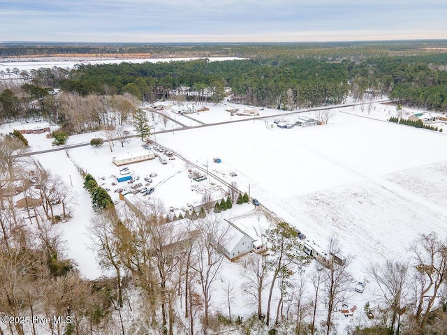 view of snowy aerial view