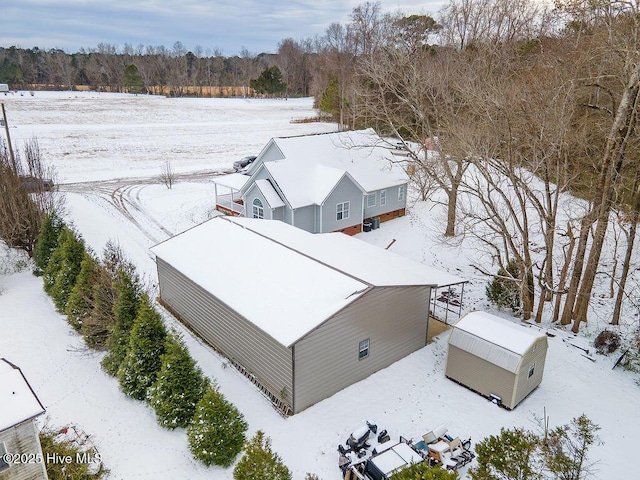 view of snowy aerial view