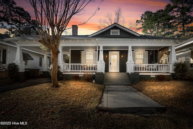 bungalow-style home with covered porch