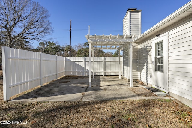 view of patio with a pergola