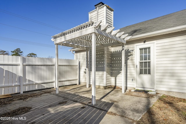 view of patio with a pergola