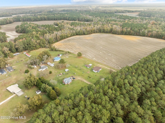 aerial view with a rural view