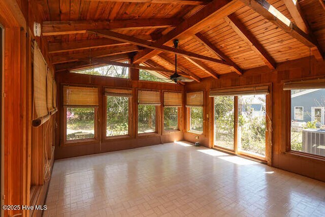 161 Willetts Dr, Boiling Spring Lakes, NC 28461 - unfurnished sunroom featuring wood ceiling, healthy amount of natural light, wooden walls, and french doors