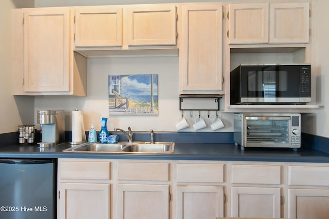 kitchen featuring dishwashing machine and sink