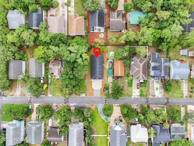 aerial view with a residential view