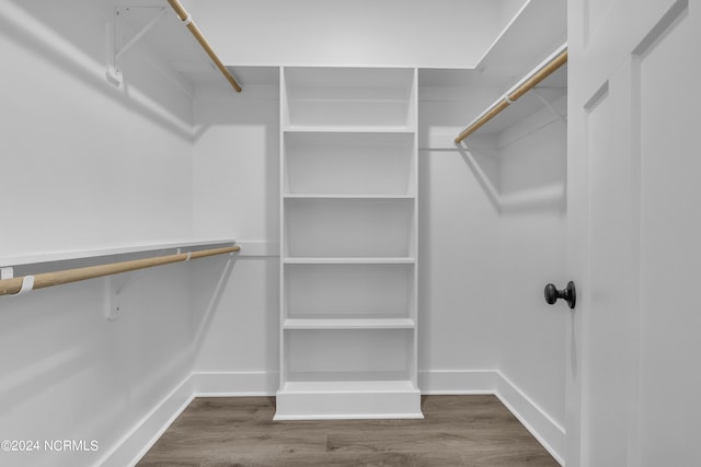 spacious closet featuring wood finished floors