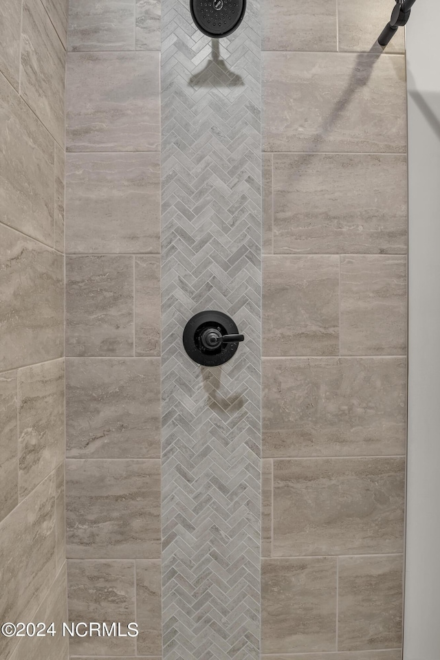 interior details with tiled shower