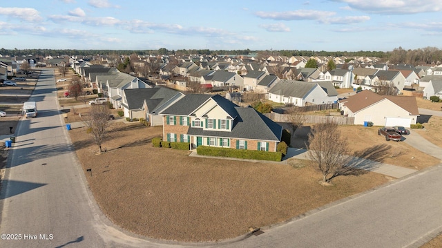 bird's eye view featuring a residential view