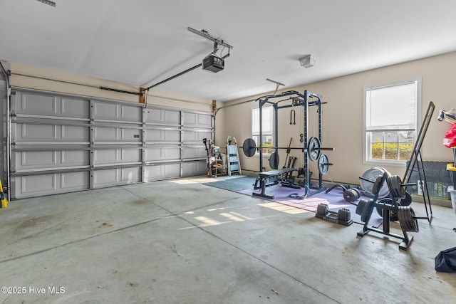 garage featuring a garage door opener