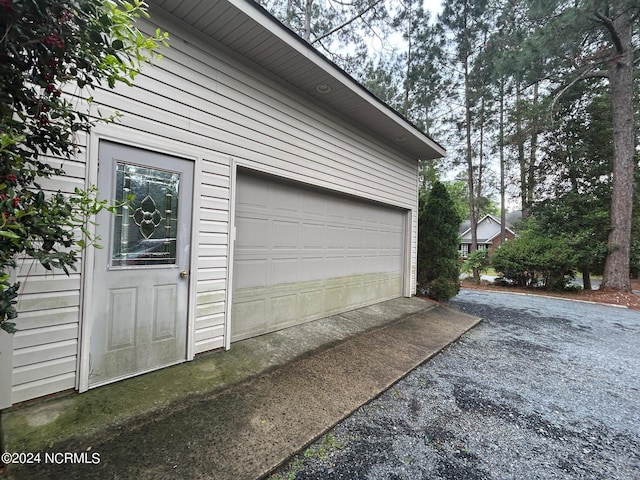 view of garage