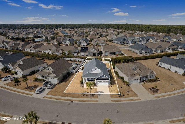 aerial view with a residential view