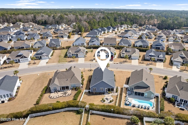 drone / aerial view with a residential view