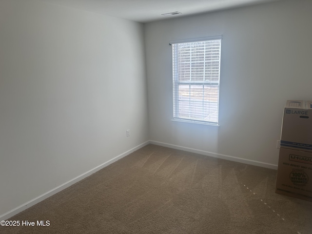 carpeted spare room featuring a wealth of natural light