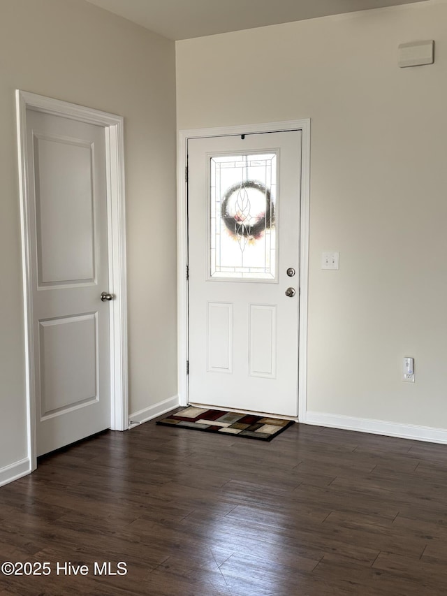 entrance foyer featuring dark wood-type flooring