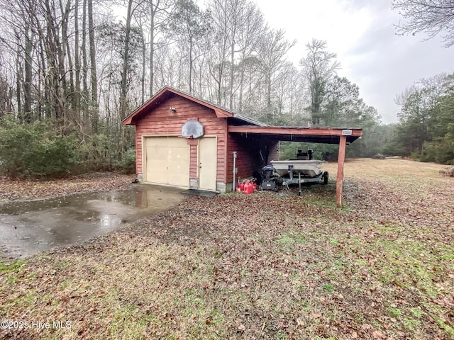 garage featuring a detached garage