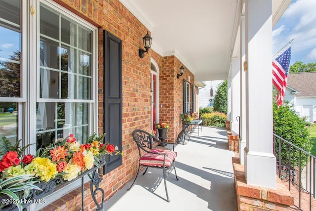 view of patio featuring covered porch