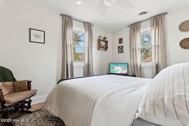 bedroom with wood-type flooring