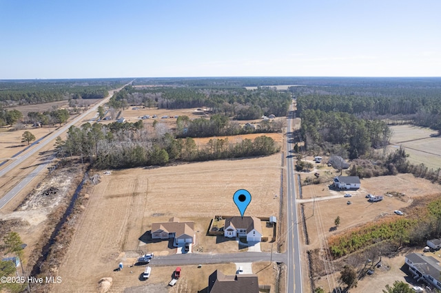 aerial view with a rural view