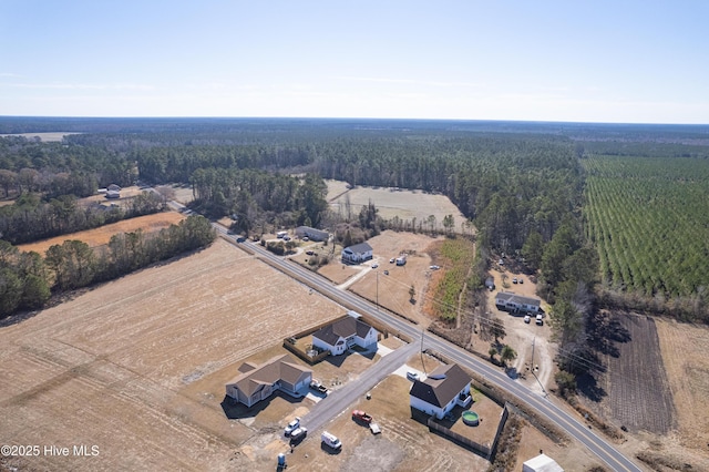 bird's eye view featuring a rural view