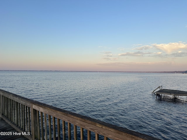 property view of water with a boat dock