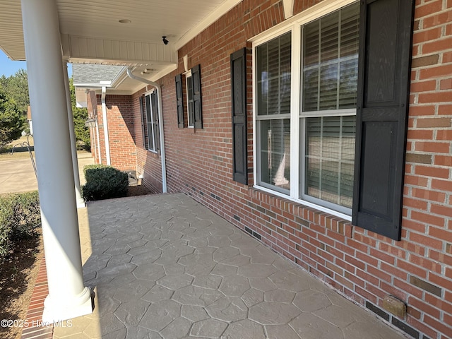 view of patio with a porch