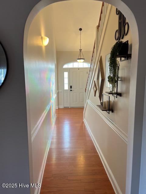 entryway featuring hardwood / wood-style flooring