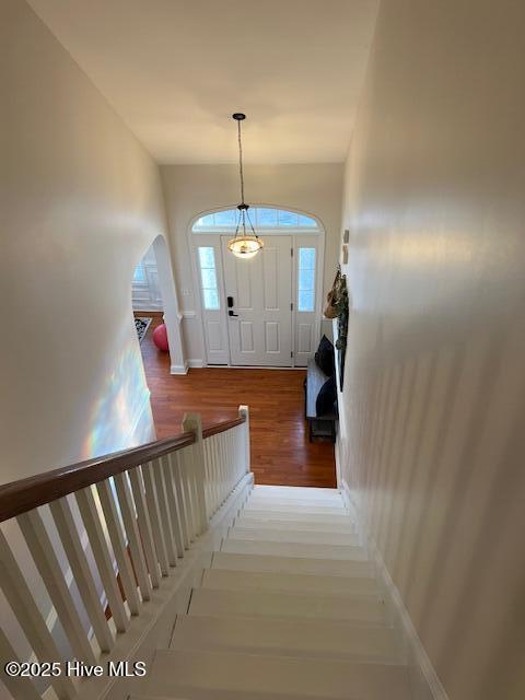 entrance foyer featuring hardwood / wood-style floors