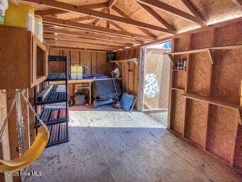 view of unfinished attic