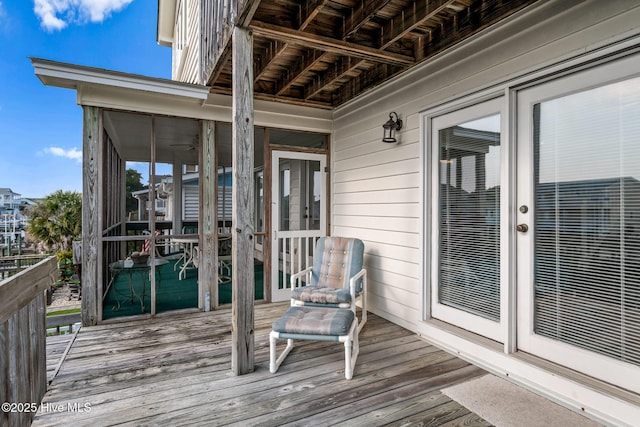 deck featuring a sunroom