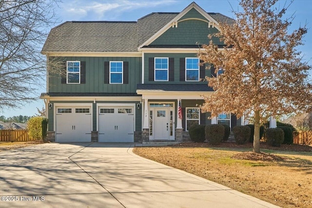 view of front of house with a garage