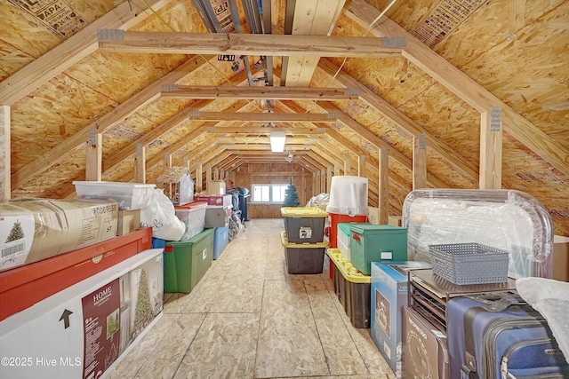 view of unfinished attic