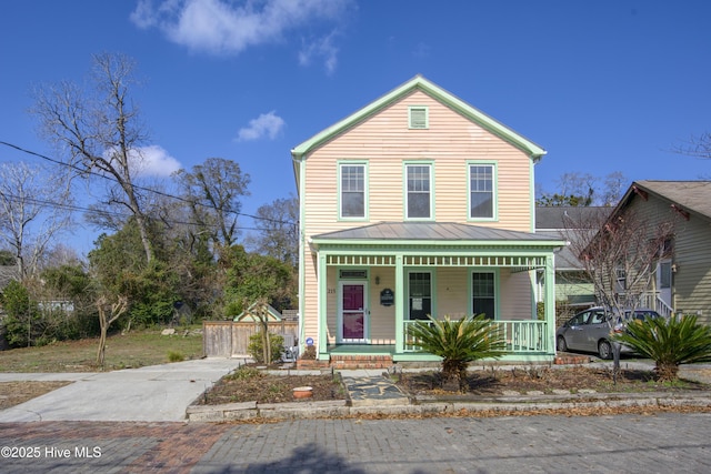 front facade with covered porch