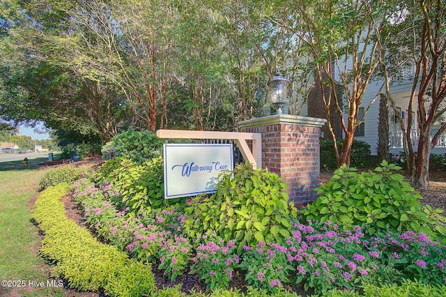 view of community sign