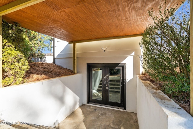 doorway to property with french doors