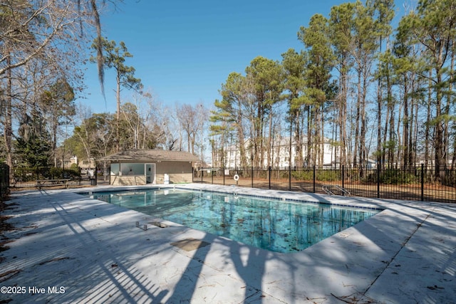 view of pool featuring a patio