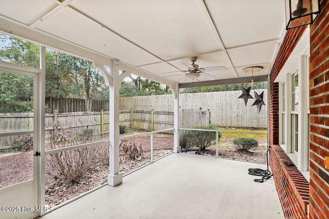 view of patio / terrace with ceiling fan