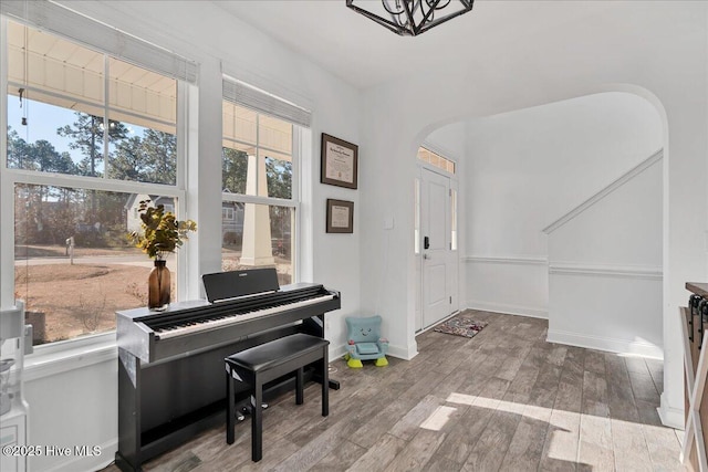 miscellaneous room with light hardwood / wood-style floors